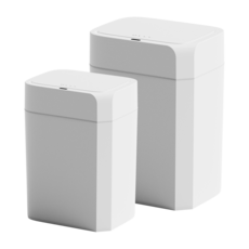 [1+1 2개 구성] OLLY 냄새차단 모션인식 자동 센서 휴지통 12L+16L 사각 쓰레기통 기저귀 화장실