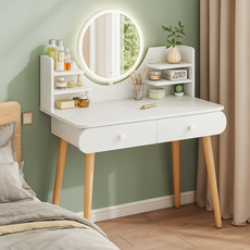 아르디스 원형 서랍 거울 수납 화장대 800