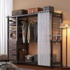 H N Quality Home 커튼형 이동식 강철제 시스템 옷장 대용량 저장용 간편한 조립