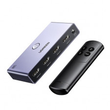 UGREEN 유그린 3:1 HDMI 2.1 선택기 알루미늄 케이스 리모컨 포함