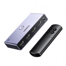 UGREEN 유그린 3:1 HDMI 2.1 선택기 알루미늄 케이스 리모컨 포함