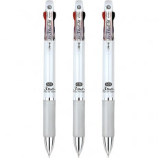 자바펜 제트3볼M 유성볼펜 0.38mm, 화이트, 3개