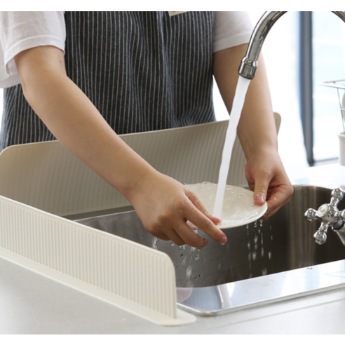 달팽이리빙 퀴진드마망 실리콘 씽크대 물막이 7H, 크림화이트, 1개