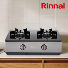 린나이 2구 가스레인지 가스렌지 골드실버 RT-1080IJ