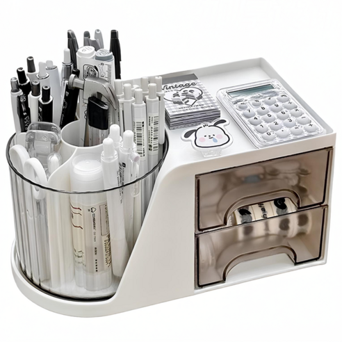 쿠말 360도 회전 대용량 오거나이저, 오프화이트, 1개