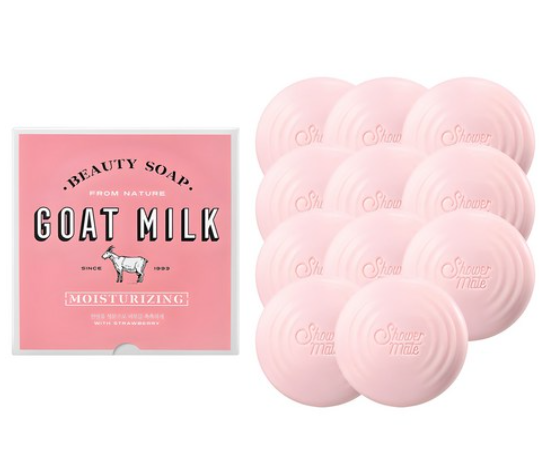 샤워메이트 뉴 산양유 목욕비누 딸기, 90g, 12개입