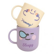 고씨네 베이비클린 손잡이 욕실 양치컵 2종 세트, 아이보리, 퍼플, 1세트